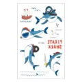 Waterproof kids temporary tattoo stickers, cute cartoon pirate shark design for children party. - EC-263