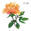 Waterproof floral temporary tattoo sticker featuring an elegant yellow rose design. - CC-136