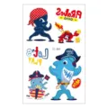 Waterproof children temporary tattoo sticker sheet featuring cute pirate shark and ocean animals. - EC-264