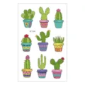 Hoja de tatuajes temporales de cactus en maceta lindos, calcomanía de arte corporal fresco. - EC-534