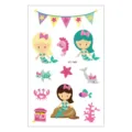 Waterproof cartoon mermaid temporary tattoo stickers sheet for kids party fun body art. - Mermaid Style (EC-560)