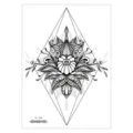 Waterproof chest tattoo sticker temporary body art sticker geometric lotus design for adults - Geometric Diamond Lotus (AL-018) / 210*150MM