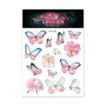 Waterproof 3D colorful butterfly temporary tattoo sticker, stylish floral body art design. - Butterfly Tattoo Sticker (RH-018) / 105x150mm