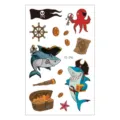 Waterproof cute cartoon pirate shark temporary tattoo sticker sheet for kids party fun. - EC-246