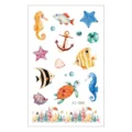 Foglio di adesivi per tatuaggi temporanei di animali marini cartoon per bambini divertenti. - EC-084 / 120*75mm
