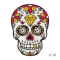 Adesivo per tatuaggio temporaneo viso teschio di Halloween impermeabile per festa - CE-322 / 60*60mm