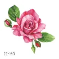 Waterproof temporary rose flower tattoo sticker for body art, charming and realistic design. - CC-140