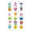 Cartoon Topfpflanzen temporäre Tattoo Bogen, süße bunte Blumen Aufkleber für Kinder Body Art. - EC-536