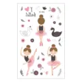 Wasserdichte temporäre Kinder-Tattoo-Aufkleber süßes Cartoon-Ballettmädchen Körperkunst - Ballettmädchen und Schwan Stil(EC-402)