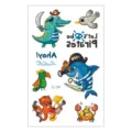 Waterproof kids temporary tattoo sheets cute cartoon pirate animal designs for parties. - EC-241