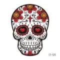 Adesivo per tatuaggio teschio temporaneo di Halloween impermeabile per decorazioni di feste - CE-325 / 60*60mm