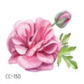 Waterproof pink flower temporary tattoo sticker, fresh floral body art for women and girls. - CC-130
