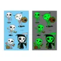 Kids Halloween Glow Tattoo Stickers Waterproof Cartoon Skeleton Pumpkin Temporary Tattoos - En-037 (Halloween Tattoo)