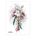 Waterproof temporary tattoo sticker featuring vintage key and floral watercolor design. - Retro Key Feather (AL-029) / 210*150MM