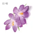 Purple crocus flower temporary tattoo sticker, waterproof floral body art design for women. - CC-112