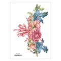 Waterproof temporary chest tattoo sticker featuring elegant watercolor floral design. - Watercolor Rose Ribbon (AL-030) / 210*150MM