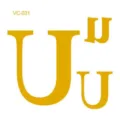 Gold letter U waterproof temporary tattoo sticker, metallic fashion body art variant. - VC-031