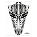 Waterproof tribal chest tattoo sticker, geometric black temporary tattoo for arm body art. - Polynesian Tribal (AL-032) / 210*150MM