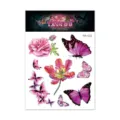 Waterproof 3D colorful butterfly flower temporary tattoo sticker fashion body art decal. - Butterfly Tattoo Sticker (RH-023) / 105x150mm