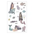 Waterproof cartoon mermaid temporary tattoo stickers sheet for kids, cute sea animal designs. - Mermaid Style (EC-181)