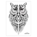 Waterproof tribal owl temporary tattoo sticker for chest arm body art fashion design. - Totem Owl (AL-033) / 210*150MM