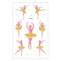 Adesivi tatuaggio temporaneo bambini impermeabile simpatico design ballerina rosa - Stile Balletto con Gonna Rosa(EC-408)