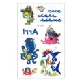 Waterproof kids temporary tattoo sheet cute pirate cartoon shark octopus stickers for party - EC-239