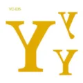 Metallic gold letter Y temporary tattoo sticker for party and sports events waterproof design. - VC-035