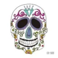 Adesivo per tatuaggio viso teschio di Halloween impermeabile per festa bambini variante. - CE-333 / 60*60mm
