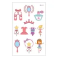 Adesivi per tatuaggi temporanei impermeabili per bambini, design principessa balletto kawaii. - Stile Bacchetta Magica e Gonna da Balletto(EC-411)