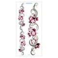 Waterproof temporary tattoo sticker featuring elegant pink cherry blossom and floral vine designs for women. - QC-657 / 210*100mm