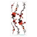 Red plum blossom temporary tattoo sticker 3D waterproof floral body art transfer decal - QC-659 / 210*100mm