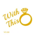 Gold foil temporary tattoo sticker with ring design and text for bachelorette party bride. - VC-209