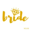 Gold bride temporary tattoo sticker waterproof bachelorette party body art decal for wedding. - VC-210
