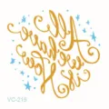 Gold cursive text temporary tattoo sticker with blue stars for trendy party body art decor. - VC-215