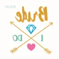 Waterproof metallic temporary tattoo sticker featuring bride and bachelorette party design. - VC-213