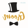 Waterproof gold stamping temporary tattoo sticker for bachelorette party groom design. - VC-216