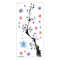 Adhesivo de tatuaje temporal floral de acuarela, diseño de rama de ciruelo colorido - QC-655 / 210*100mm