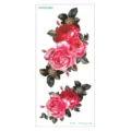Adhesivo de tatuaje temporal de rosa 3D impermeable para brazo, hermoso diseño floral. - QC-682 / 210*100mm