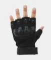Tactical half-finger gloves black hard shell knuckle protection for outdoor sports riding - M / Soft Shell Half Black PU