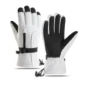 Waterdichte winterskihandschoenen voor heren en dames, winddichte thermische sportuitrusting. - Eén maat / X Ski Verticale Rits Wit
