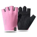 Ademende half-vinger fitness handschoenen voor wielersport gewichtheffen antislip bescherming - S / Roze