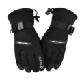 Winter thermische waterdichte skihandschoenen zwart winddicht touchscreen voor buiten sporten. - M / Effen Zwart