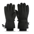 Winter waterdichte skihandschoenen thermisch winddicht dik warm fietsen buiten sport zwart - Eén maat / DY Ski Zwart