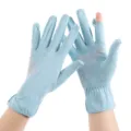 Ice silk sun protection gloves light blue open finger anti slip gloves - One Size / Sky Blue