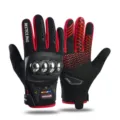 Heren fietshandschoenen volledige vinger motorfiets anti-slip touchscreen bescherming - L / Zwart en Rood