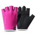 Ademende fitnesshandschoenen zonder vingers met antislip handpalm voor krachttraining. - S / Rozerood