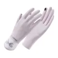 Summer full finger ice silk breathable sun protection gloves with anti-slip palm and bow. - One Size / Purple