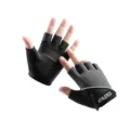 Heren halfvinger fietshandschoenen ademende mesh sport fitness workout handschoenen. - S / Zwart