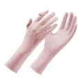Guanti da sole in seta di ghiaccio per donne con UPF 50+ palma antiscivolo per estate. - Protezione Solare Lettera Estesa Rosa